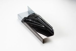Z-Profil mit Wassernase aus Edelstahlblech schwarz, V2A, Stärke 1,0 mm