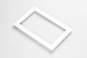 Rechteck mit rechteckigem Ausschnitt aus Edelstahl spiegelpoliert, V2A, Stärke 1,0 mm