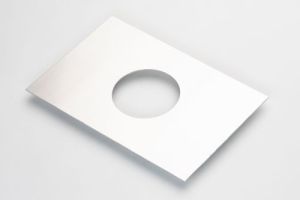 Rechteck mit kreisförmigem Ausschnitt aus Aluminiumblech roh, Stärke 1,5 mm