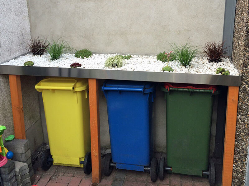 Mülltonnenbox aus Edelstahl