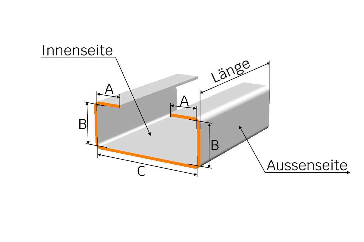 C-Profil aus 1 mm verzinktem Stahlblech